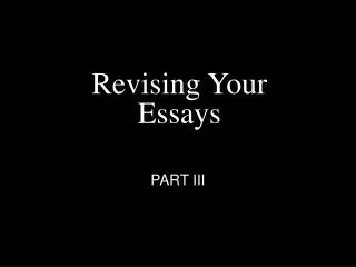 Revising Your Essays
