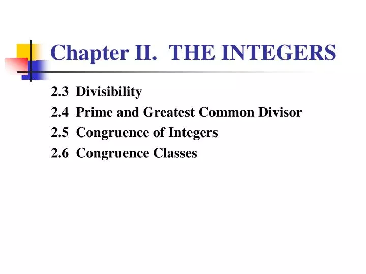 chapter ii the integers