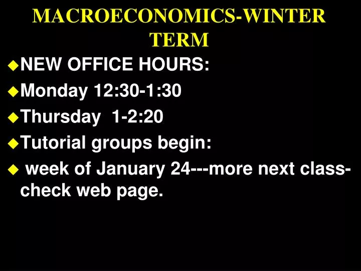 macroeconomics winter term