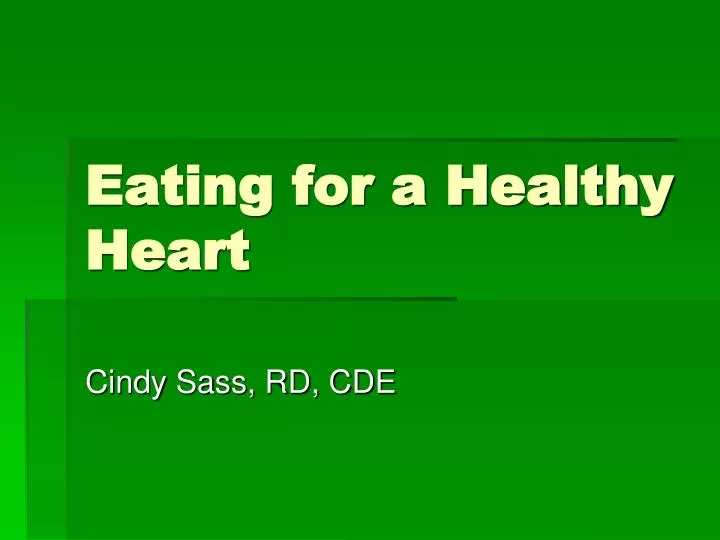 eating for a healthy heart