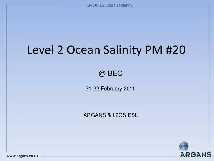 level 2 ocean salinity pm 20