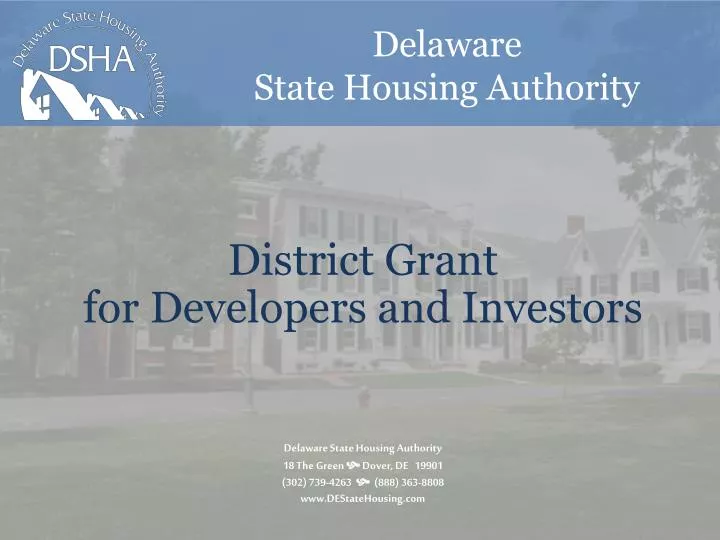 district grant for developers and investors