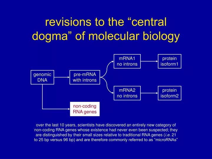 revisions to the central dogma of molecular biology
