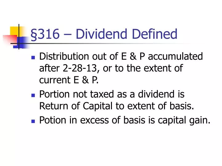 316 dividend defined