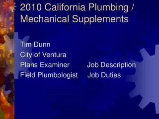 2010 California Plumbing / Mechanical Supplements