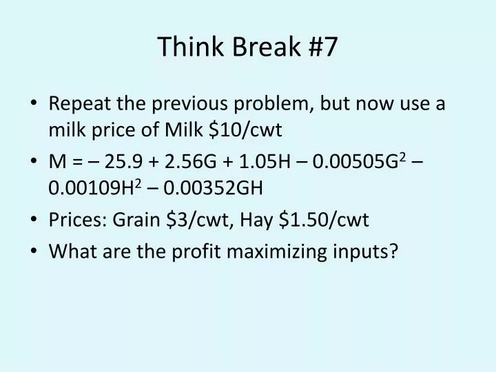 think break 7