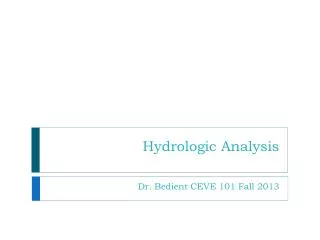 Hydrologic Analysis