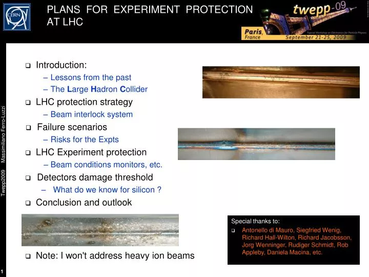 plans for experiment protection at lhc