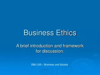 Business Ethics