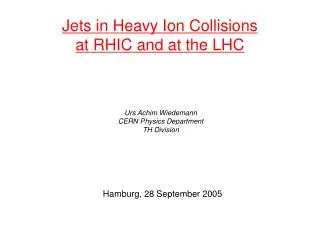Jets in Heavy Ion Collisions at RHIC and at the LHC