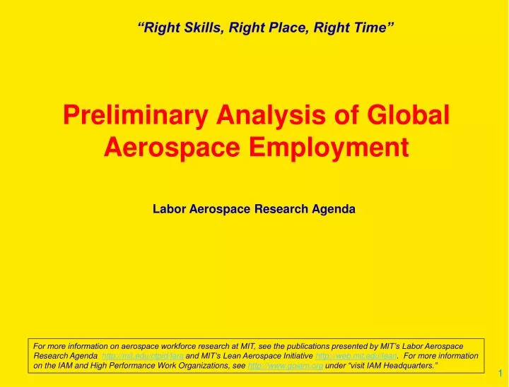 preliminary analysis of global aerospace employment