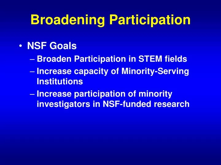 broadening participation