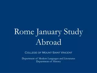 Rome January Study Abroad