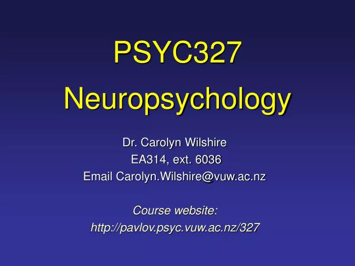 psyc327 neuropsychology