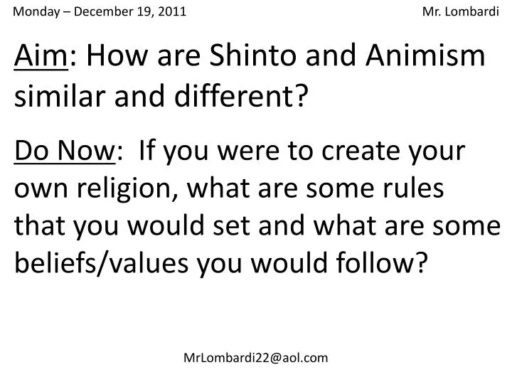 aim how are shinto and animism similar and different