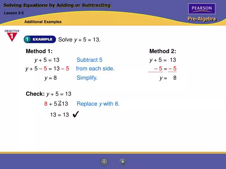 solving equations by adding or subtracting