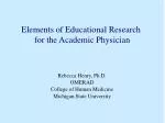 Elements of Educational Research for the Academic Physician - slide 1