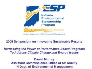 2008 Symposium on Innovating Sustainable Results