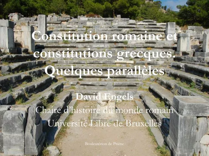 constitution romaine et constitutions grecques quelques parall les