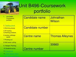 Unit B496-Coursework portfolio