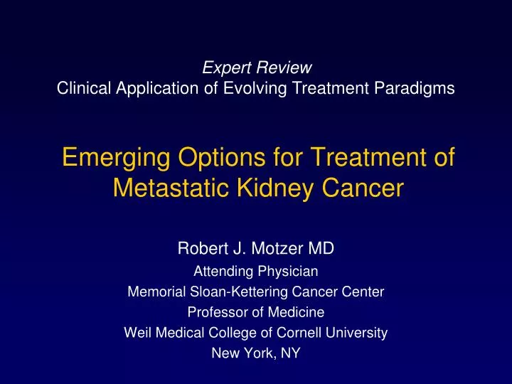 emerging options for treatment of metastatic kidney cancer