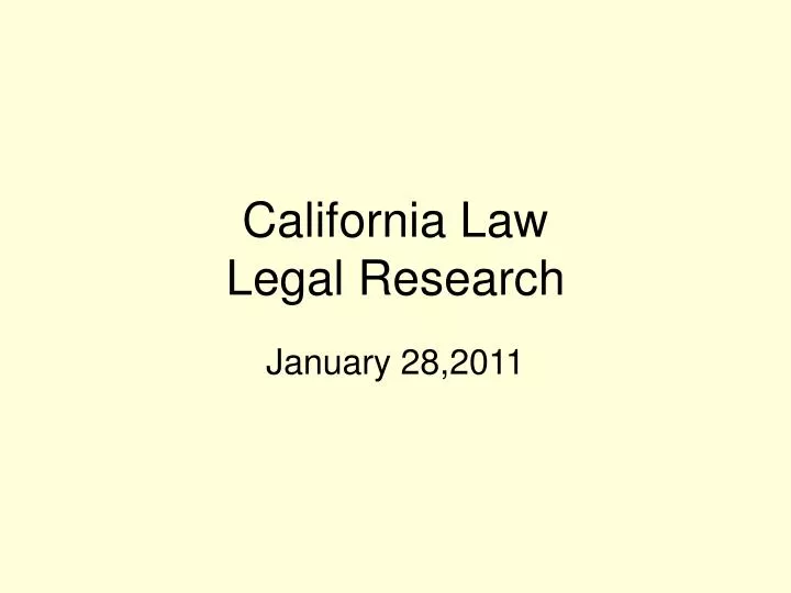 california law legal research