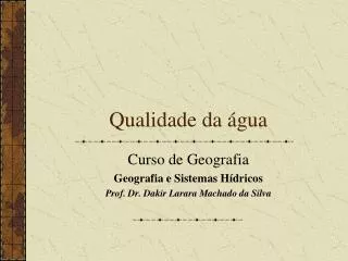 qualidade da gua