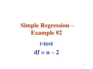 Simple Regression – Example #2