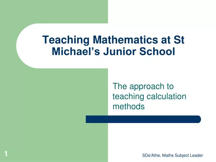 teaching mathematics at st michael s junior school
