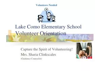 Lake Como Elementary School Volunteer Orientation