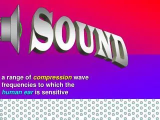 a range of compression wave frequencies to which the human ear is sensitive
