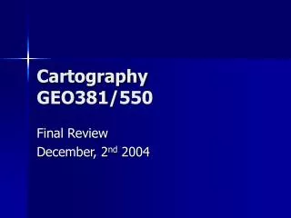 Cartography GEO381/550