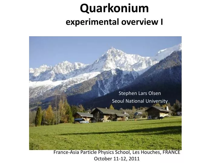 quarkonium experimental overview i