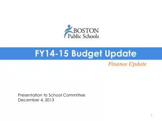 FY14-15 Budget Update