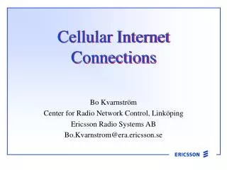 Cellular Internet Connections