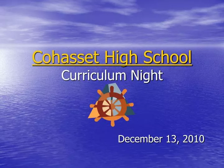 cohasset high school curriculum night