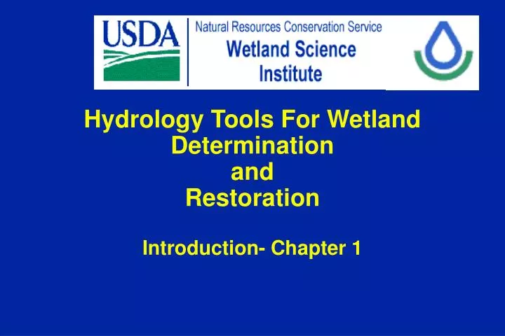 hydrology tools for wetland determination and restoration introduction chapter 1