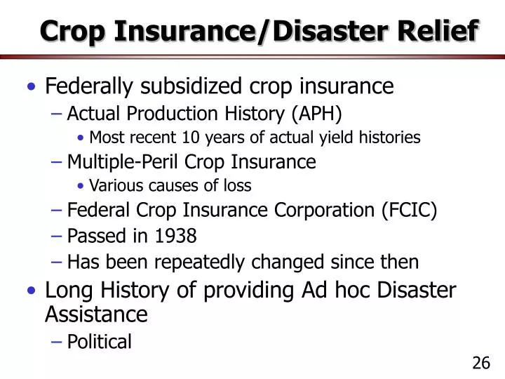 crop insurance disaster relief