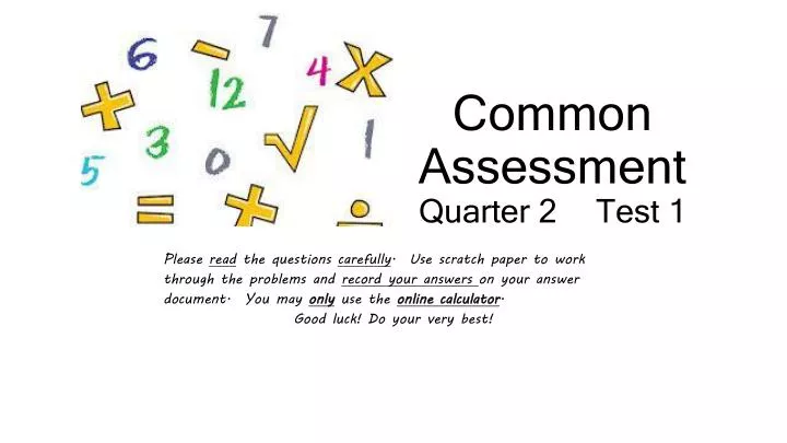 common assessment quarter 2 test 1