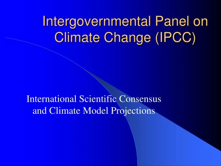 intergovernmental panel on climate change ipcc