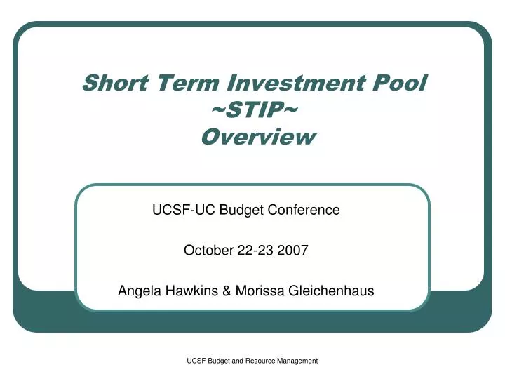short term investment pool stip overview