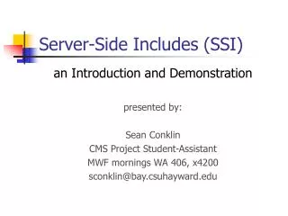 Server-Side Includes (SSI)