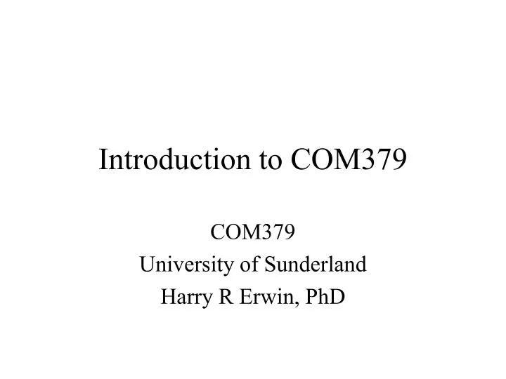introduction to com379
