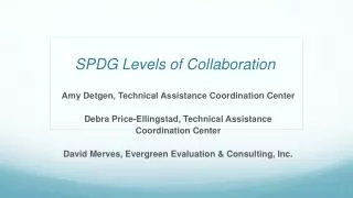 SPDG Levels of Collaboration