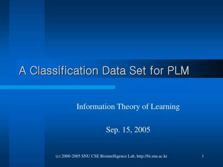a classification data set for plm