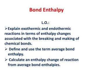 Bond Enthalpy