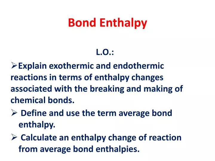 bond enthalpy