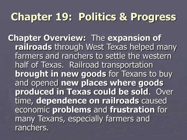 chapter 19 politics progress