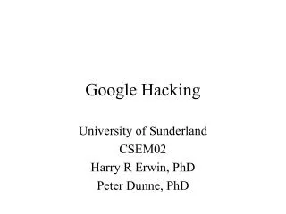 Google Hacking