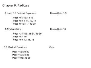 Chapter 6: Radicals